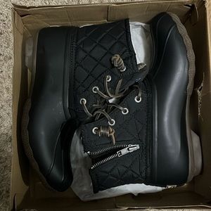 Sperry Saltwater black duck boots
